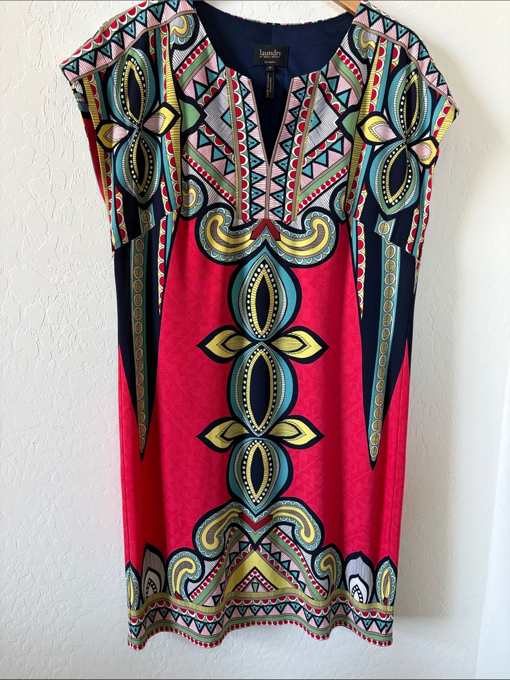 Laundry by Shelli Segal Los Angeles Multi Color Lined Shift Dress Medium